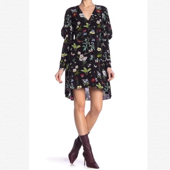Joie Dresses & Skirts - NWT Joie Tamarice Black Floral Hi-Lo Mini Dress